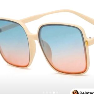 over sized pink blue sunglasses